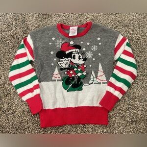 Toddler Girl’s Disney Junior Minnie Mouse Christmas Holiday Sweater Size 2T
